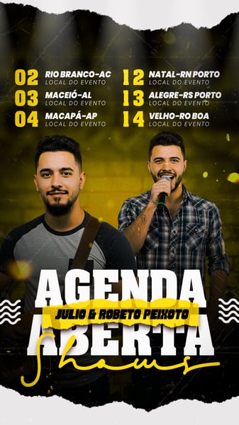 FLYER AGENDA DE SHOW EVENTO PSD EDITÁVEL STORY 4
