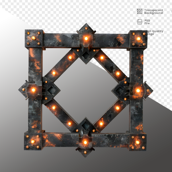 ELEMENTE DE FERRO COM LUZ - ELEMENTO 3D PARA COMPOSIÇÃO - IRON