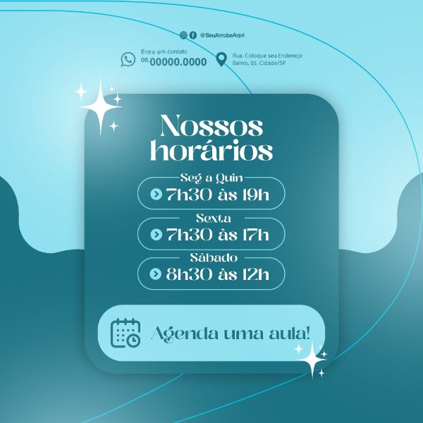PILATES NOSSOS HORÁRIOS SOCIAL MEDIA PSD EDITÁVEL