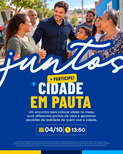 Poster De Campanha Política Com Pessoas E Texto Informativo Social Media PSD Editável