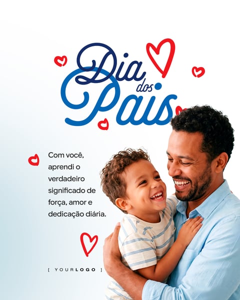 BANNER INSTAGRAM FELIZ DIA DOS PAIS COM SORRISO DE PAI E FILHO PSD EDITÁVEL