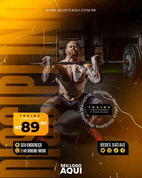 POST - ACADEMIA - DISCIPLINA, TREINE TODOS OS DIAS