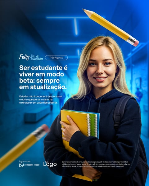 DIA DO ESTUDANTE 11 DE AGOSTO SOCIAL MEDIA PSD EDITÁVEL