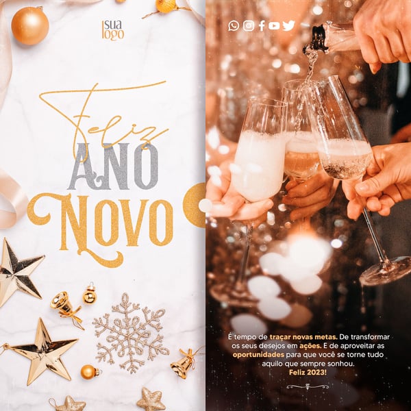 SOCIAL MEDIA - FEED - FELIZ ANO NOVO - È TEMPO DE TRAÇAR NOVAS METAS