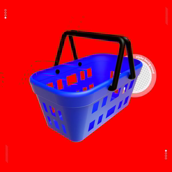 ELEMENTO 3D CESTA DE COMPRAS PARA COMPOSIÇÃO