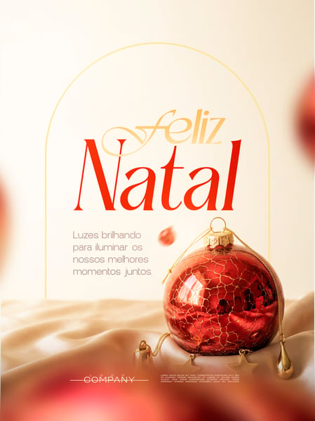 FELIZ NATAL BOLA VERMELHA SOCIAL MEDIA FLYER PSD EDITÁVEL