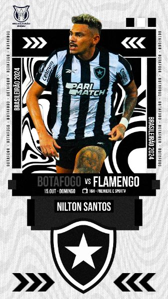 FLYER ESPORTIVO FUTEBOL BRASILEIRÃO 2024 BOTAFOGO