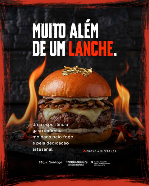 HAMBURGUERIA NA BRASA ARTESANAL GOURMET SOCIAL MEDIA PSD EDITÁVEL 10