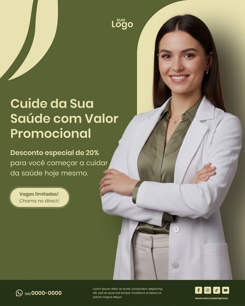 CUIDE DA SUA SAÚDE COM VALOR PROMOCIONAL Figma Social Media Template