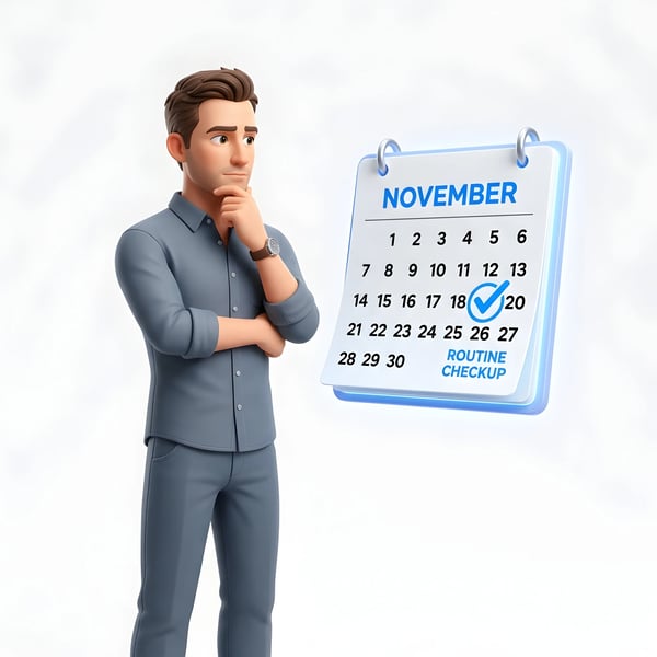 THOUGHTFUL MAN CHECKING NOVEMBRO CALENDÁRIO SCHEDULE
