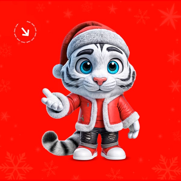 MASCOTE JACK ROUPA NATALINA, ESTENDENDO A MÃO - PSD EDITÁVEL