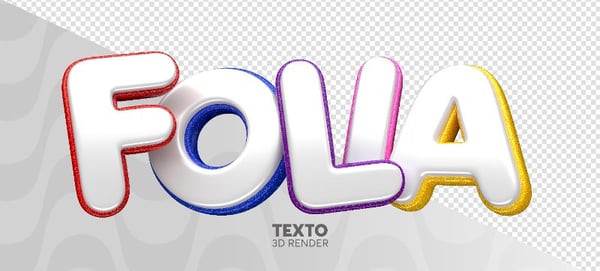 TEXTO 3D FOLIA DE CARNAVAL