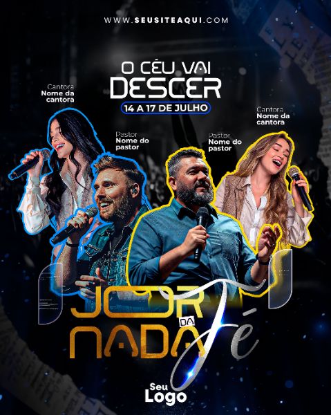FEED VERTICAL - FLYER JORNADA DA FÉ - IGREJA, CHURCH, GOSPEL | PSD EDITÁVEL