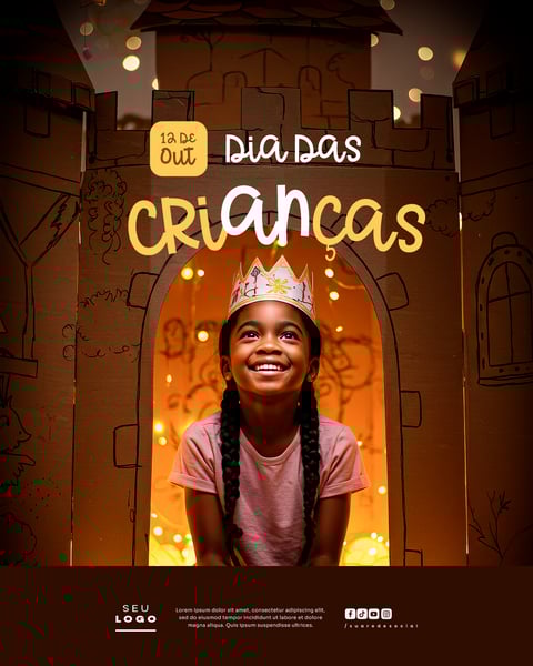 DIA DAS CRIANÇAS 12 DE OUTUBRO SOCIAL MEDIA PSD EDITÁVEL 4