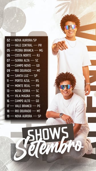 FLYER SHOWS SETEMBRO STORY PSD EDITÁVEL