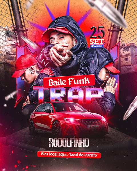 FLYER DE SHOW FUNK TRAP MC RODOLFINHO FEED