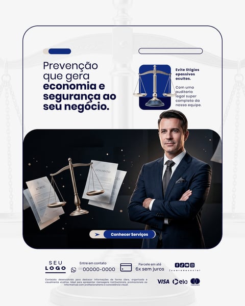 ADVOCACIA PREVENTIVA AUDITORIA LEGAL ADVOGADO SOCIAL MEDIA PSD EDITÁVEL