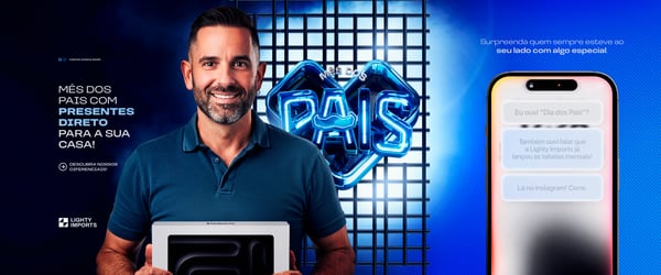 Mês dos Pais 10 de Agosto Campanha para Marca de Importação Carrossel Social Media PSD Editável