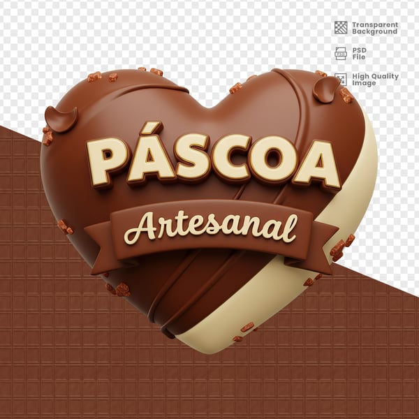 SELO 3D PARA PÁSCOA PSD EDITÁVEL