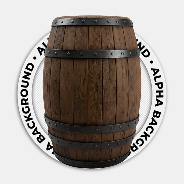 barril de madeira realista 3