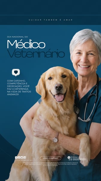 DIA DO MÉDICO VETERINÁRIO HOMENAGEM ESPECIAL SOCIAL MEDIA PSD EDITÁVEL 1 STORY