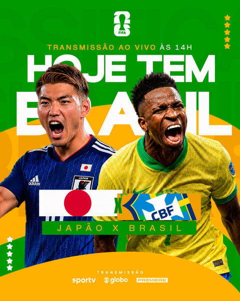 COPA DO MUNDO TRANSMISSÃO BRASIL X JAPÃO PSD EDITÁVEL