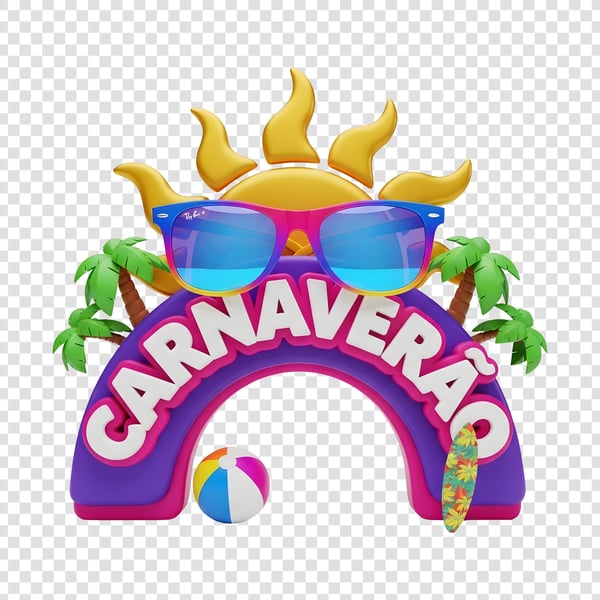 SELO 3D CARNAVAL COM SOL 3D E RAYBAN CARNAVERÃO 13