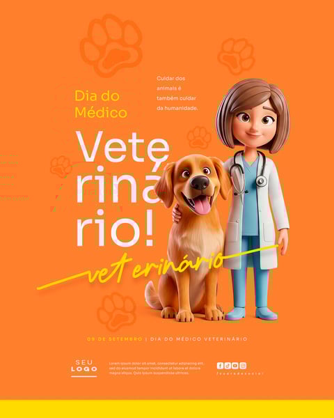 DIA DO MÉDICO VETERINÁRIO 09 DE SETEMBRO SOCIAL MEDIA PSD EDITÁVEL 5