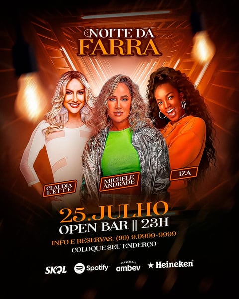 FLYER EVENTO NOITE DA FARRA FEED