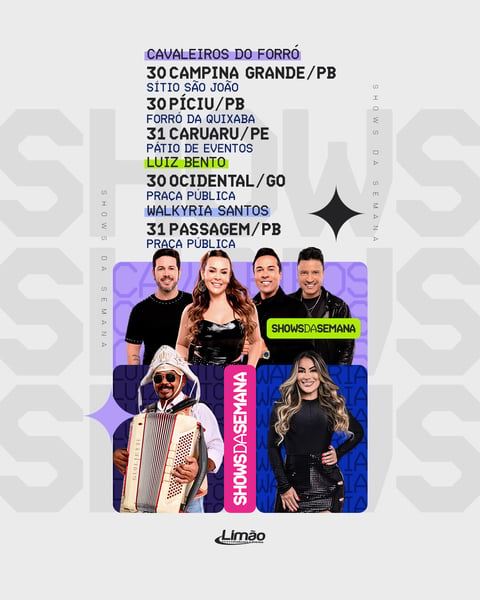 SHOWS DA SEMANA - ARTISTAS