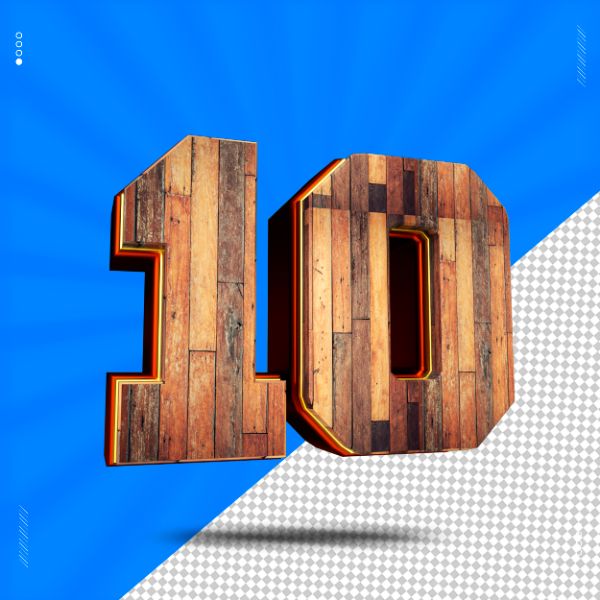 NÚMERO 3D MADEIRA PARA COMPOSIÇÃO