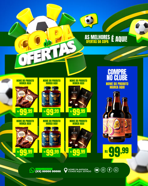Flyer Copa de Ofertas Futebol PSD Editável