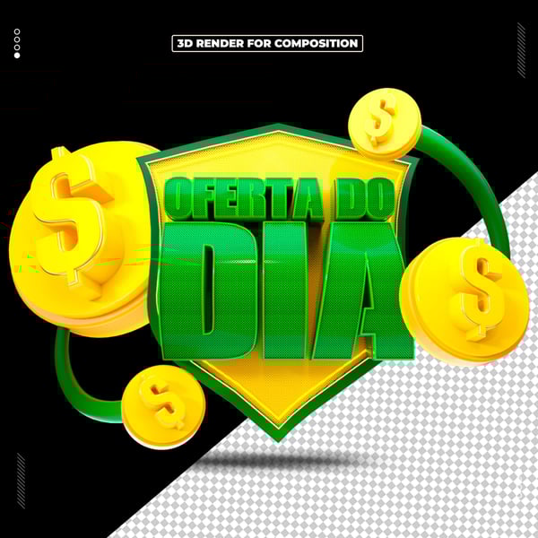 SELO 3D OFERTA DO DIA PARA COMPOSIÇÃO