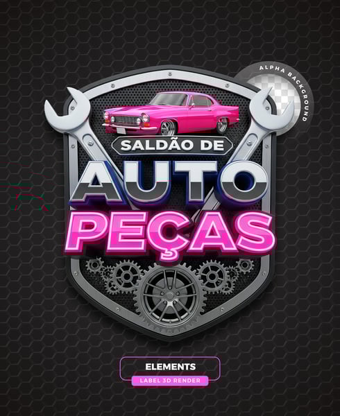 ELEMENTO 3D PARA COMPOSIÇÃO DE ARTES AUTOMOTIVAS MODELO 10