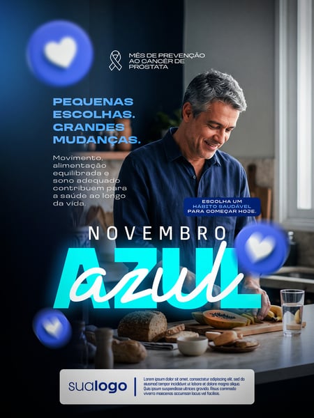 NOVEMBRO AZUL MÊS DE COMBATE AO CÂNCER DE PRÓSTATA SOCIAL MEDIA PSD EDITÁVEL 10