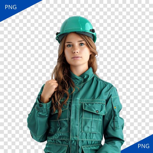 MULHER ROUPA E CAPACETE VERDE