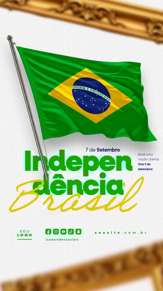 INDEPENDÊNCIA DO BRASIL 7 DE SETEMBRO STORY SOCIAL MEDIA EDITÁVEL