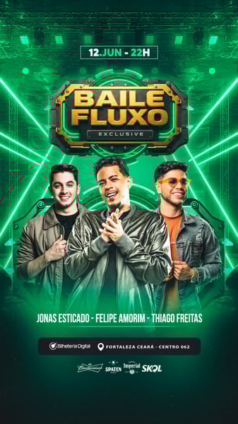 BAILE FLUXO EXCLUSIVO  FLYER EVENTO STORY  FUNK  SHOW  DJS  FORRÓ