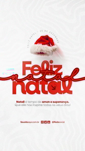 FELIZ NATAL 25 DE DEZEMBRO SOCIAL MEDIA PSD EDITÁVEL