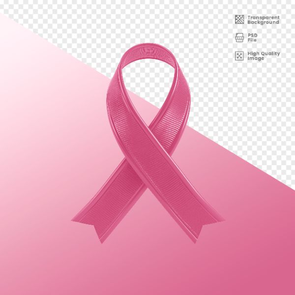 ELEMENTO 3D PARA COMPOSIÇÃO FITA ROSA LUTA CONTRA O CÂNCER