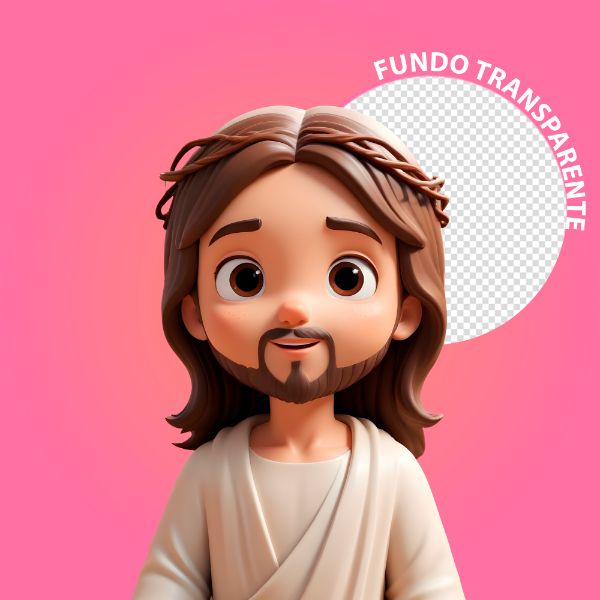 PERSONAGEM 3D DE JESUS CRISTO COM FUNDO TRANSPARENTE