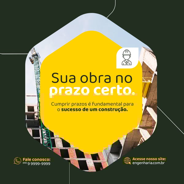 ENGENHARIA PRAZO DA OBRA FEED PSD EDITÁVEL