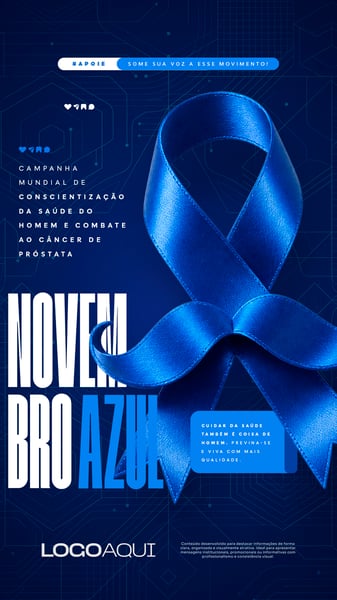 NOVEMBRO AZUL CÂNCER DE PRÓSTATA SOCIAL MEDIA FLYER PSD EDITÁVEL STORY