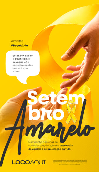 SETEMBRO AMARELO VALORIZAÇÃO DA VIDA SOCIAL MEDIA FLYER PSD EDITÁVEL STORY