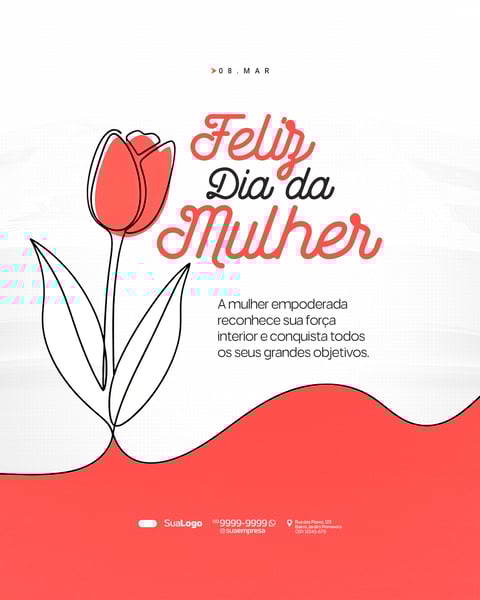 DIA INTERNACIONAL DA MULHER 08 DE MARÇO HOMENAGEM SOCIAL MEDIA PSD EDITÁVEL 1