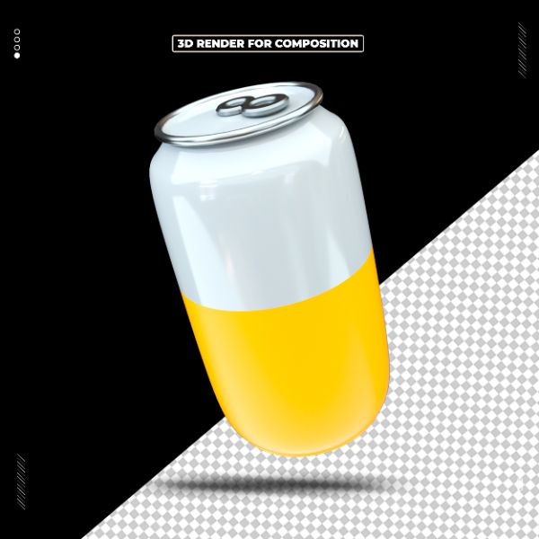 LATA DE CERVEJA 3D PARA COMPOSIÇÃO