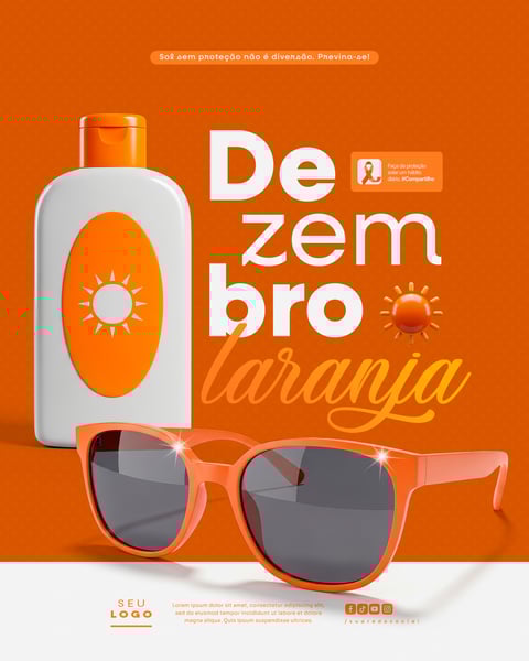 DEZEMBRO LARANJA MÊS DE CONSCIENTIZAÇÃO SOBRE O CÂNCER DE PELE SOCIAL MEDIA PSD EDITÁVEL (9)