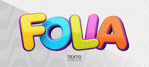 TEXTO 3D FOLIA DE CARNAVAL