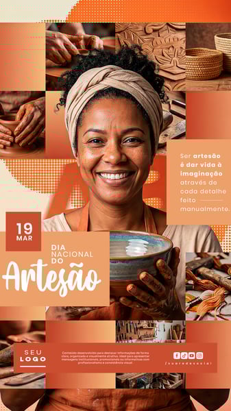 DIA NACIONAL DO ARTESÃO 19 DE MARÇO STORY SOCIAL MEDIA PSD EDITÁVEL 1