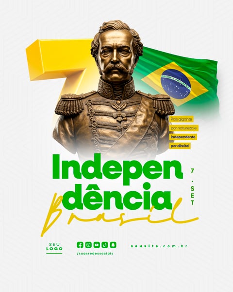 INDEPENDÊNCIA DO BRASIL 7 DE SETEMBRO FEED SOCIAL MEDIA EDITÁVEL